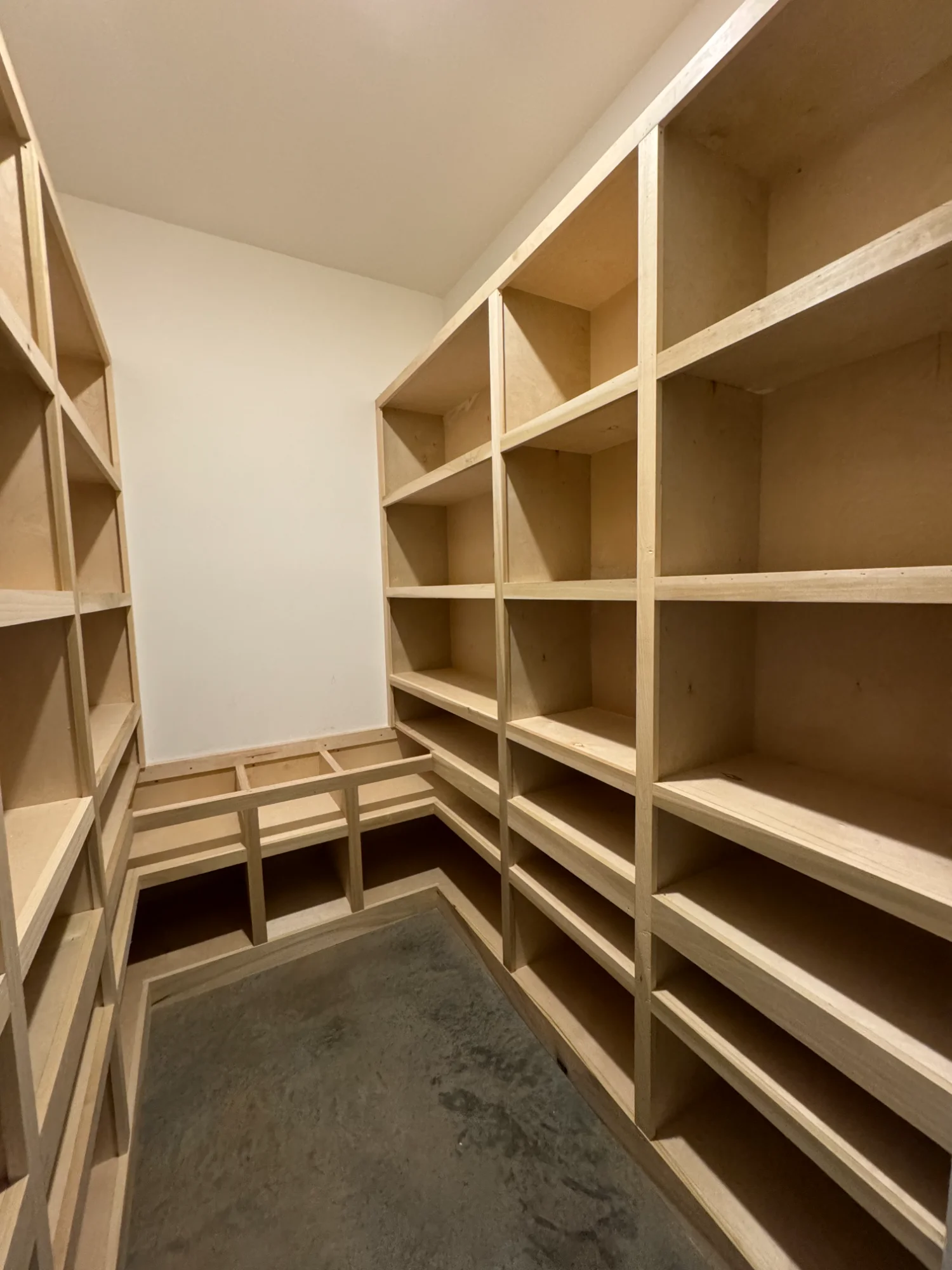 Custom pantry with floor-to-ceiling shelving