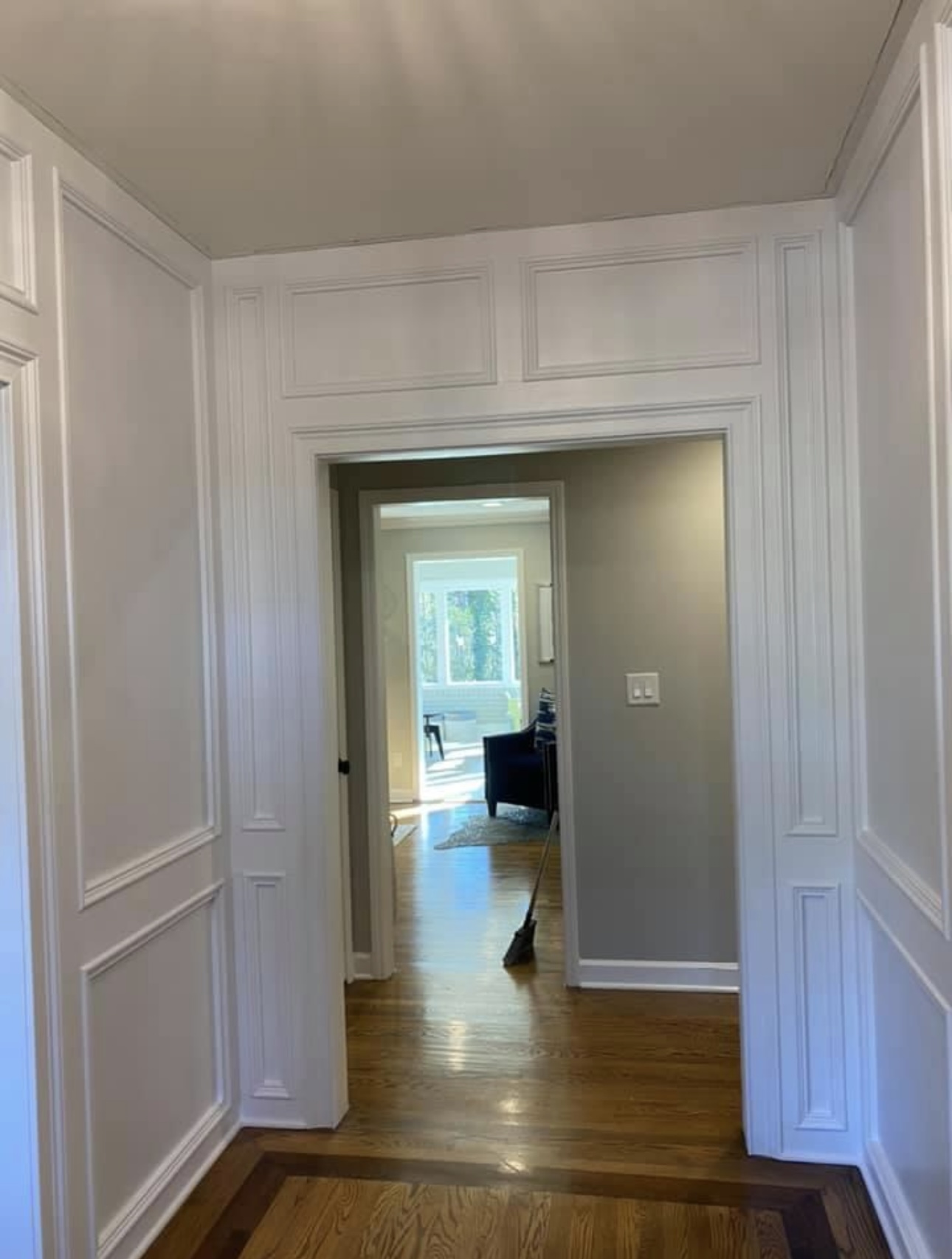 Wall paneling through multiple rooms