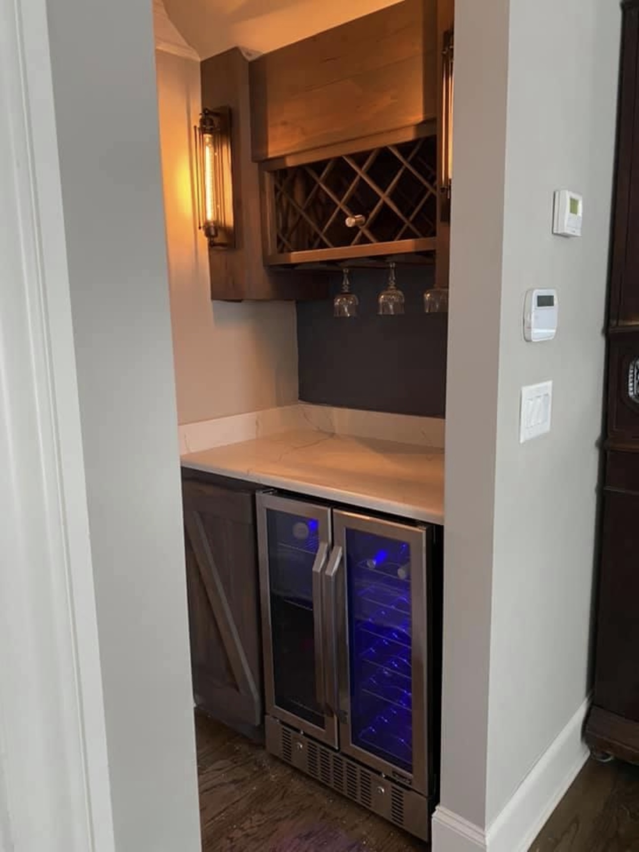 Wine room with drink fridge